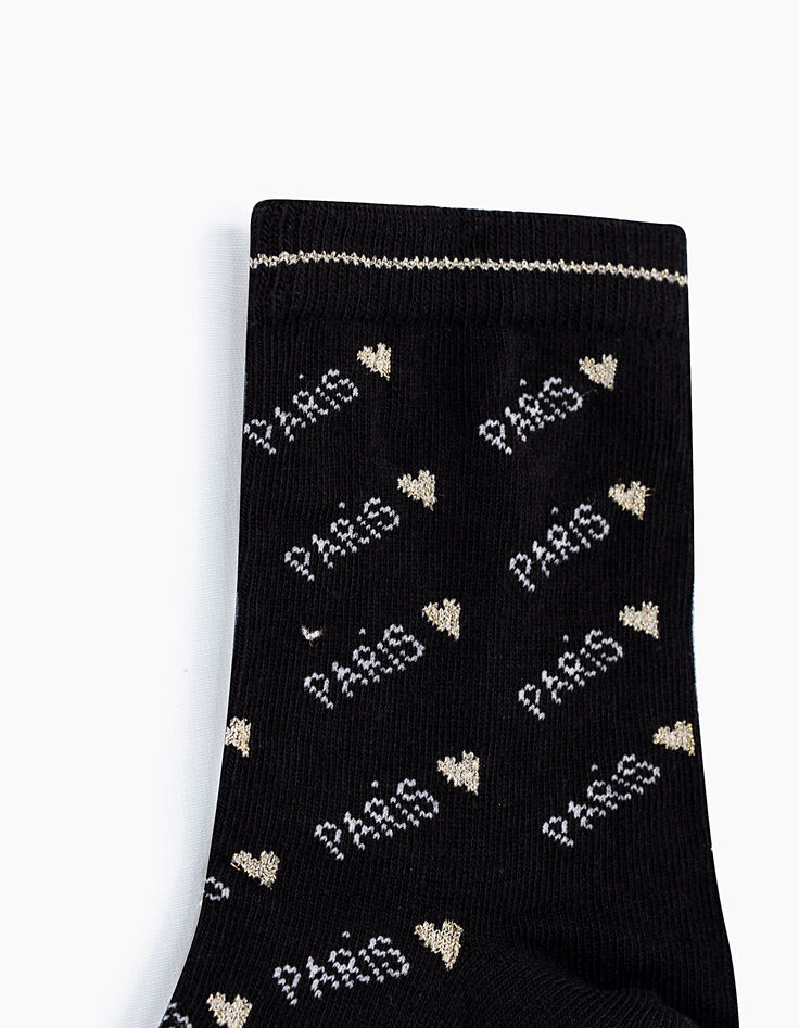 Chaussettes noires Love Paris I.Code-2 Chaussettes noires Love Paris I.Code-2
