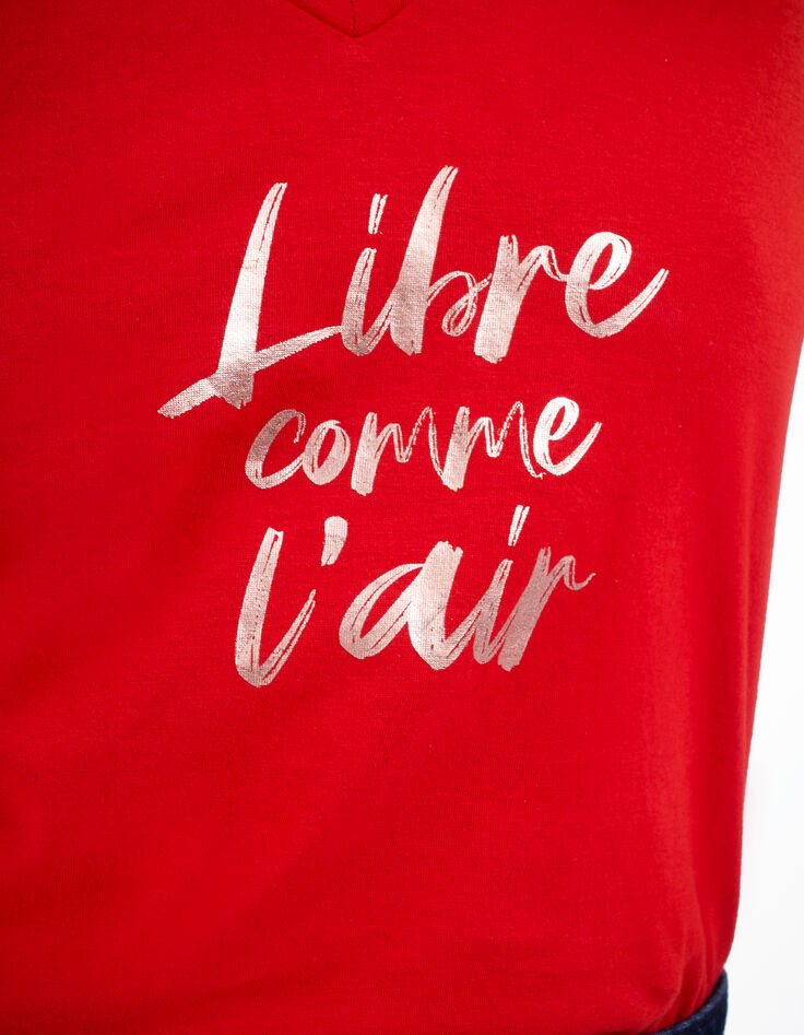 Camiseta cereza mensaje metalizado I.Code-4 Camiseta cereza mensaje metalizado I.Code-4