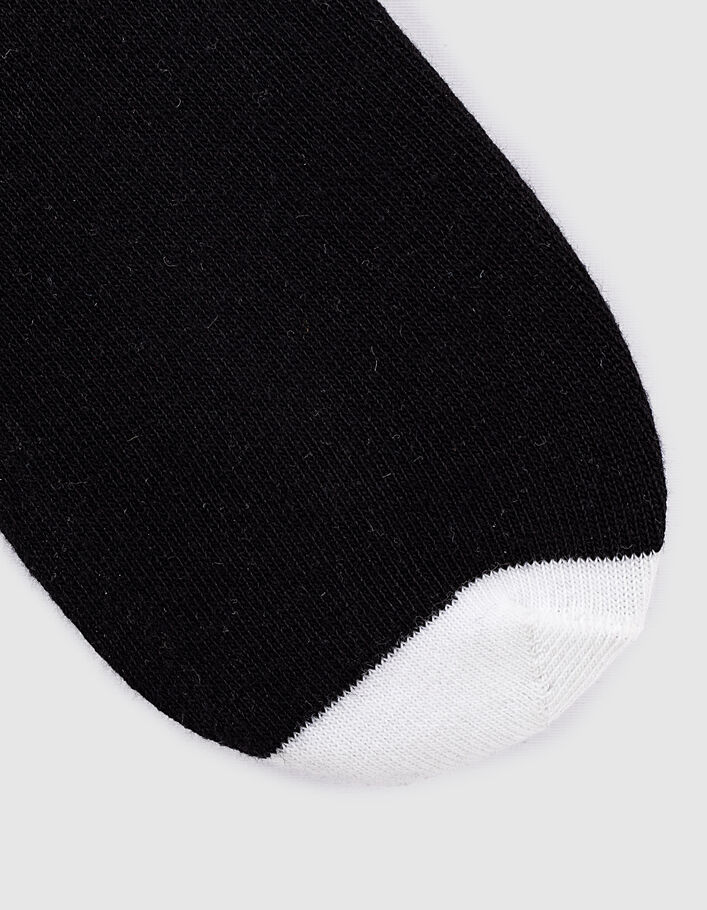I.Code black metallic thread heart socks - I.CODE