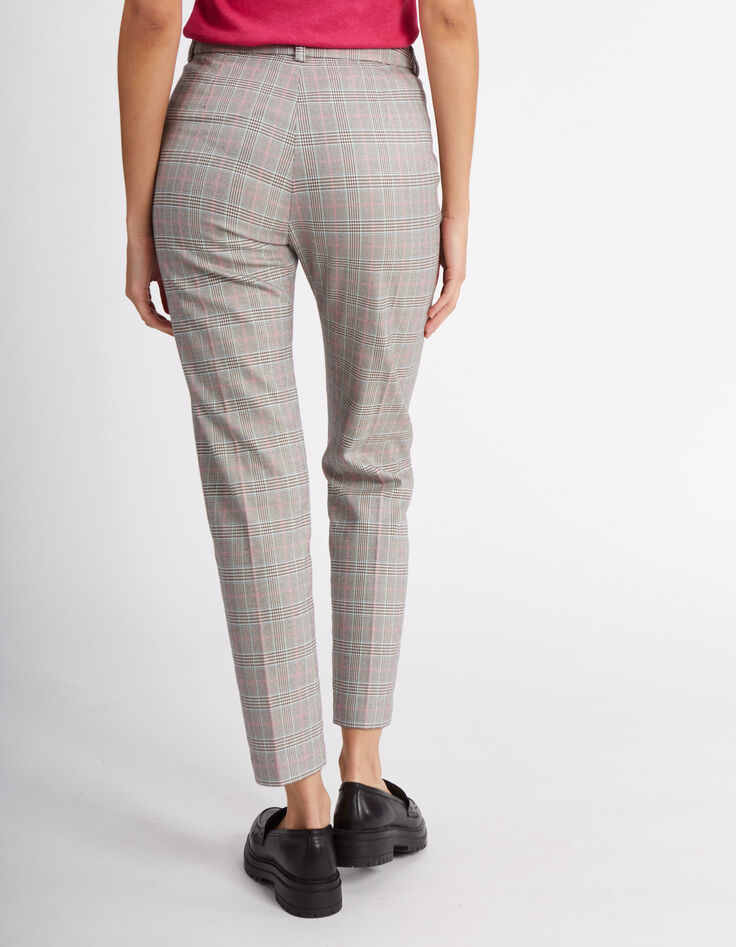 Pantalon de costume beige &agrave; carreaux I.Code-3