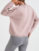 Pull sweet pink tricot bords-côtes fantaisie I.Code-2