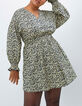 Cremeweißes Kleid I.Code mit Blatt-Print im Folk-Look-1