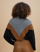 Pull noir, fauve, gris en tricot à col camionneur I.Code-3