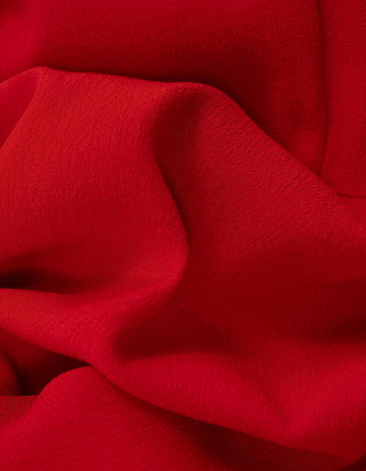 Robe chemise rouge fluide détail tresses I.Code-8