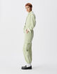 Damen Kampfgeist Mandelgr&uuml;n Denim jumpsuit-3