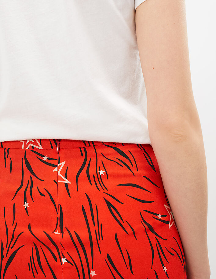I.Code flame zebra star print wrapover skirt - I.CODE
