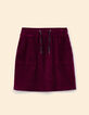 Jupe courte bordeaux maille velours côtelée I.Code-6