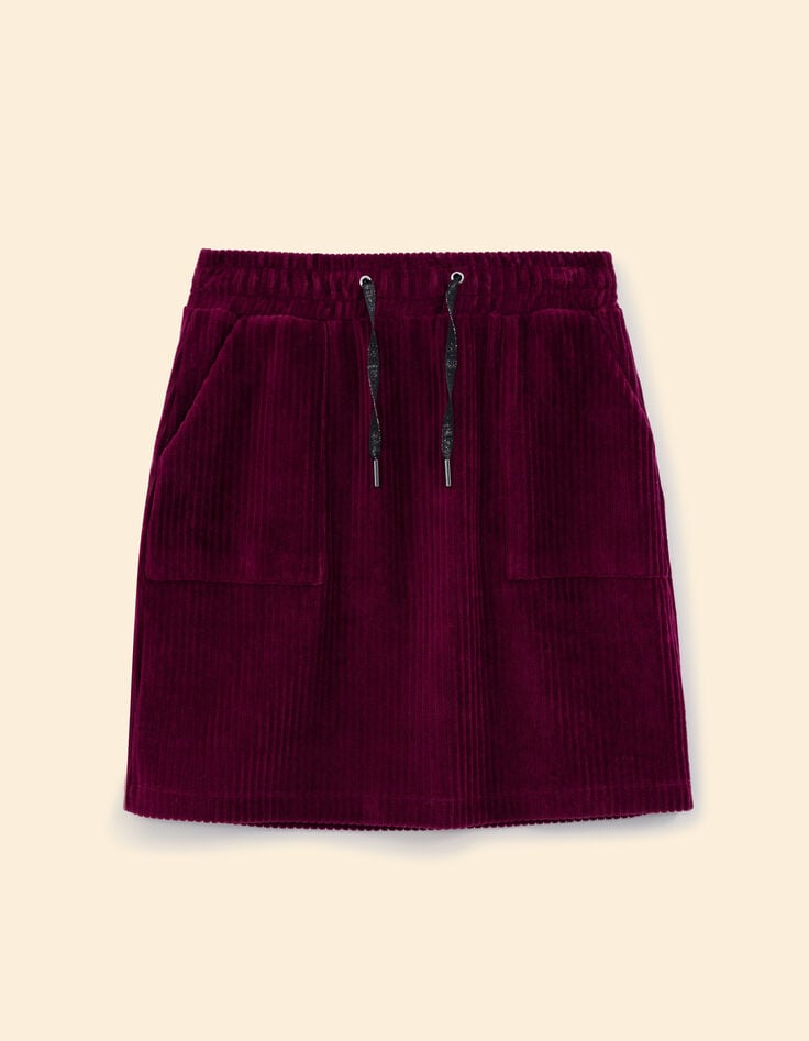 Jupe courte bordeaux maille velours côtelée I.Code-6 Jupe courte bordeaux maille velours côtelée I.Code-6