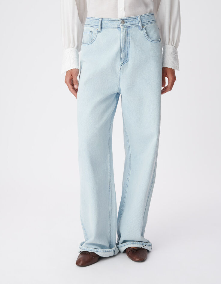 Blaue Jeans mit weitem Bein von Chisa f&uuml;r Frauen-9