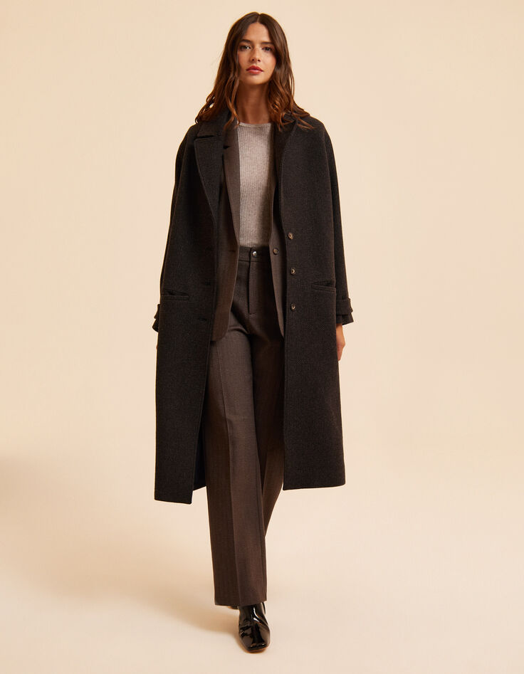 I.Code brown chevron pattern suit jacket-7