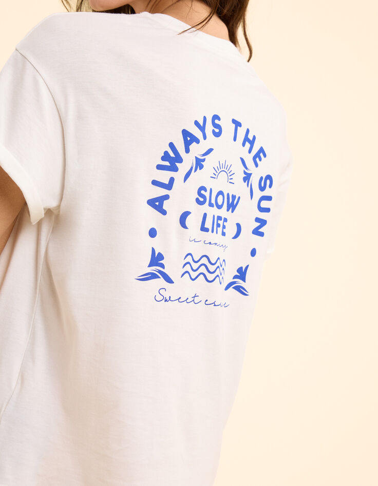Weißes T-Shirt mit Botschaft I.Code-6