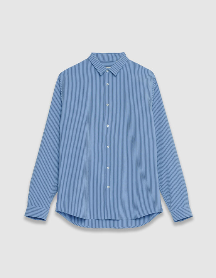 Herren EASY CARE slim blau gestreiftes Hemd-7
