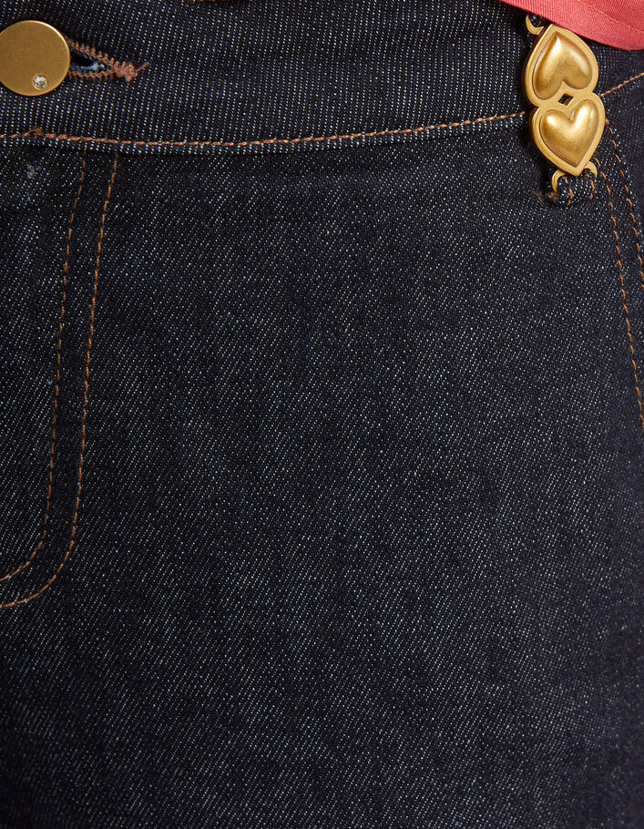 I.Code raw flared jeans, metal double heart belt loops - I.CODE