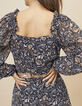 Vestido negro estampado cachemira floral I.Code -5