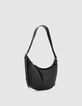 Schwarzes genarbtes Leder Allane halbmondf&ouml;rmige Tasche Gr&ouml;&szlig;e S Damen-2