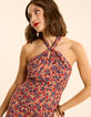 Robe dos-nu rouge imprimé fleuri I.Code-5