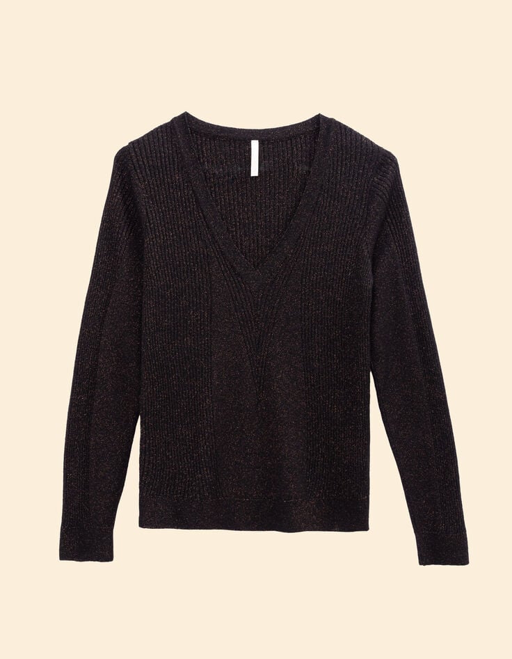 I.Code black lurex knit sweater with ribbing-7 I.Code black lurex knit sweater with ribbing-7