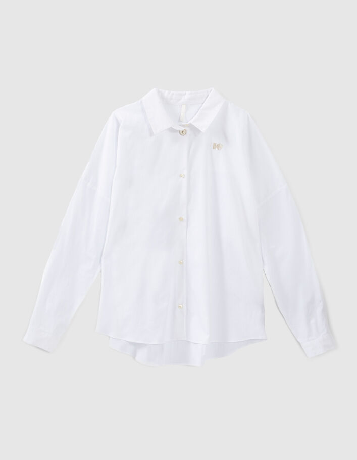 I.Code off-white shirt with embroidered monogram - I.CODE