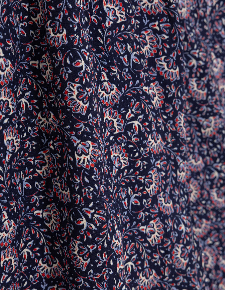 I.Code navy blouse with rock floral print-7