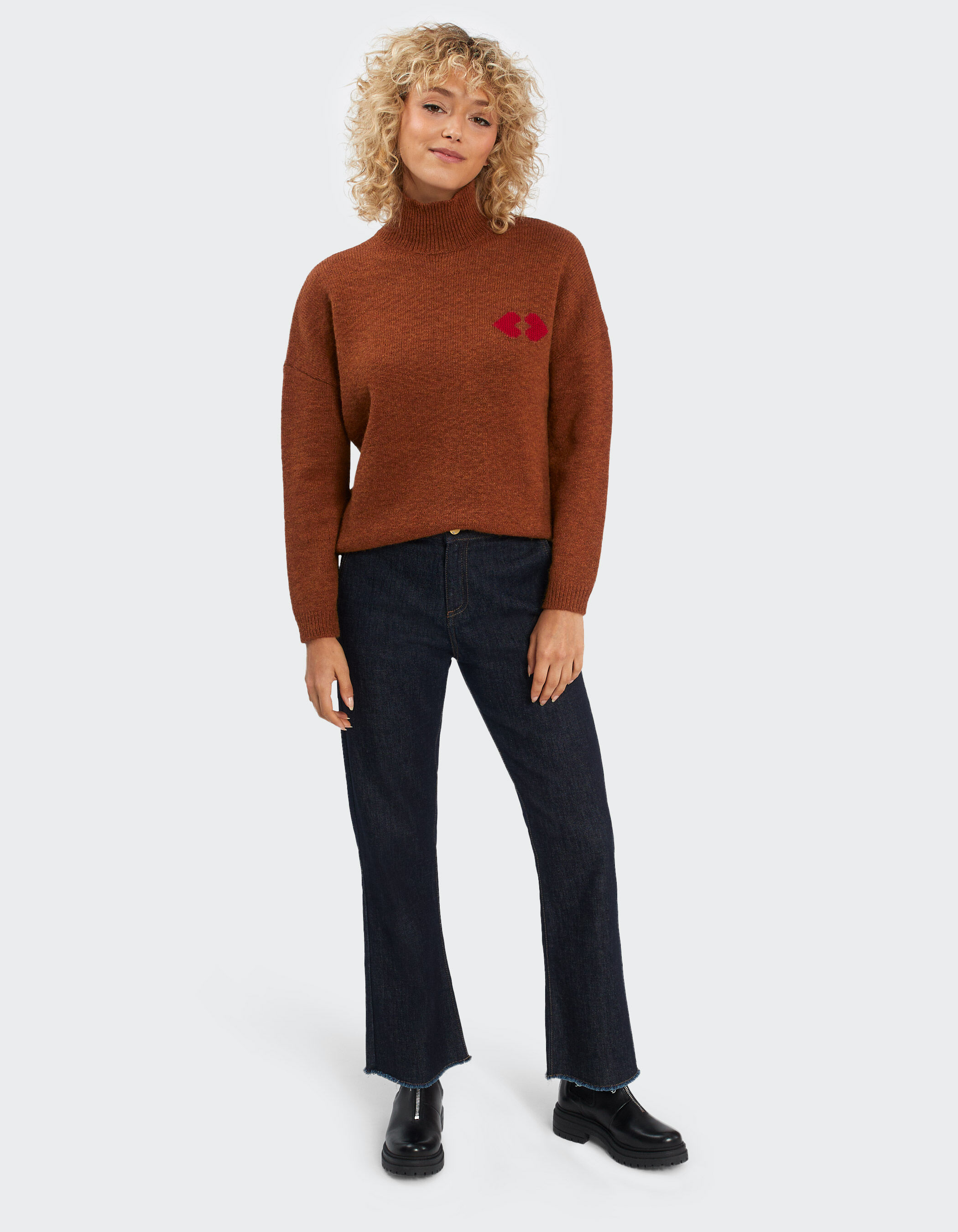 Pull shop marron foncé
