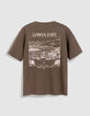 Khaki T-Shirt Wabenmuster R&uuml;ckseite-6
