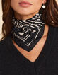 Foulard carré noir rayé écru I.Code-4