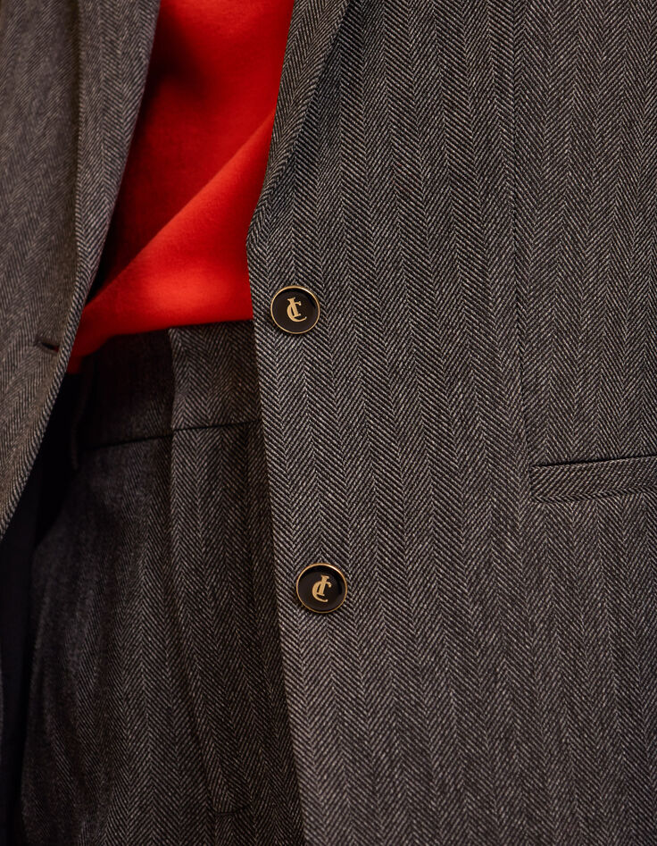 Veste de tailleur grise motif chevrons I.Code-5