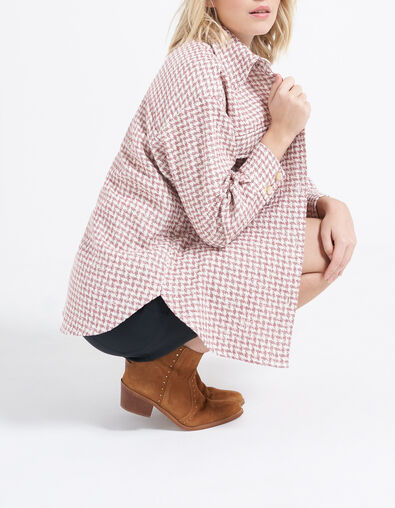 Sobrecamisa rosa chicle tweed fantasía I.Code