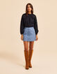 Blusa azul marino bordados mangas I.Code-7