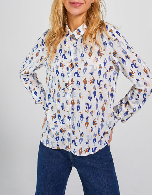 Chemise blanc cassé à imprimé women I.Code