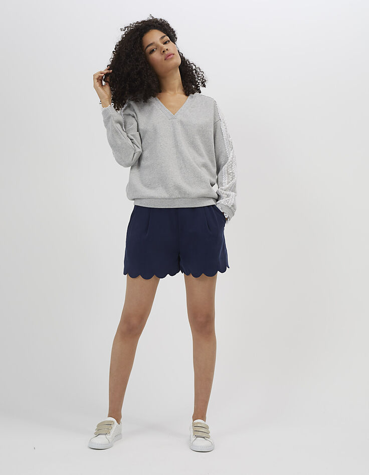 Sudadera gris claro jaspeado-6