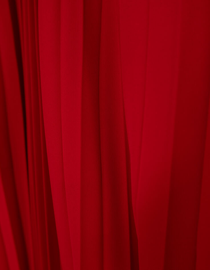 Robe rouge plissée drapée à la taille I.Code-7