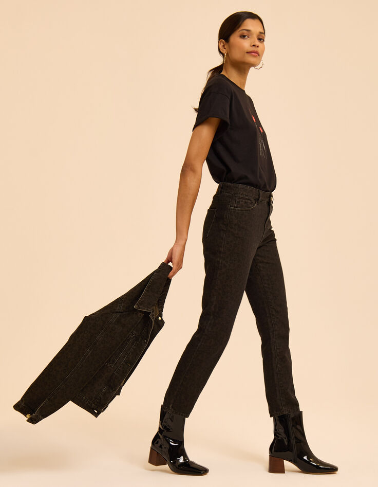 Bruine recht jeans luipaardprint Héléna I.Code-1 Bruine recht jeans luipaardprint Héléna I.Code-1