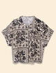 Ecru Pflanze Bandana Druck Top I.Code-6
