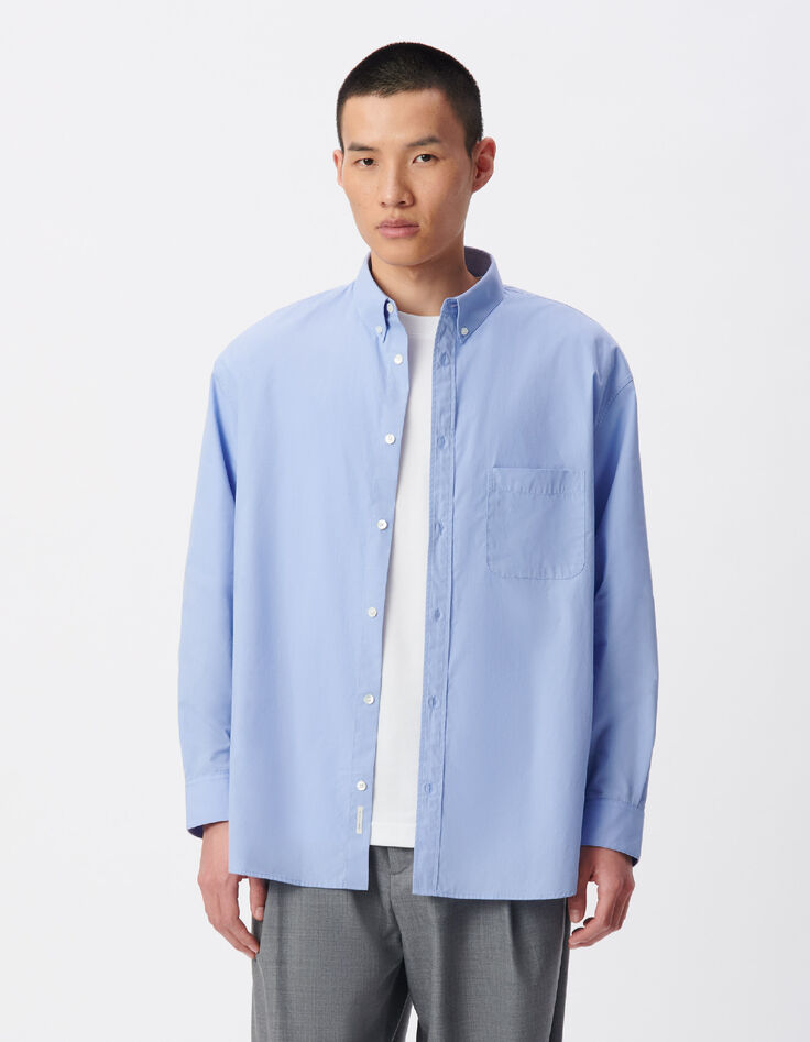 Loses Hemd blau Bio-Baumwolle Herren-1