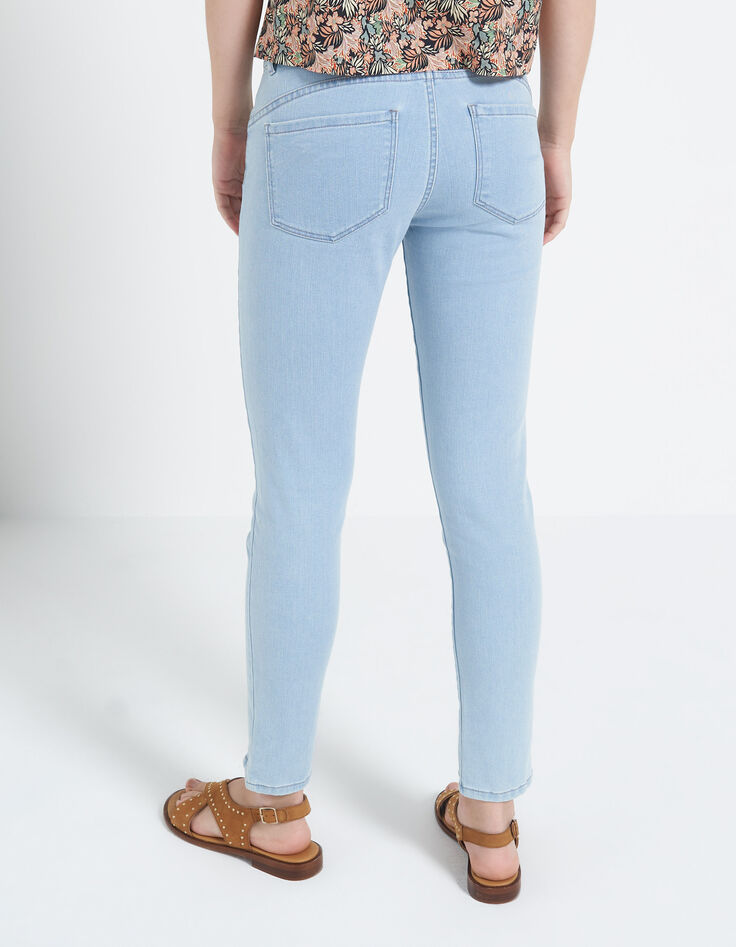 Gebleichte geschlitzte Slim-Jeans in Cropped-Länge I.Code-2