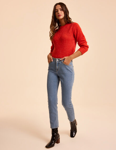 Vaqueros rectos azules con detalles de costura I.Code