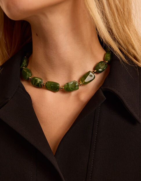 Collar gargantilla de perlas verdes I.Code
