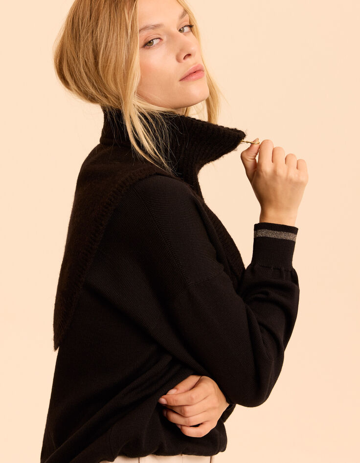 Col camionneur plastron noir tricot I.Code-4