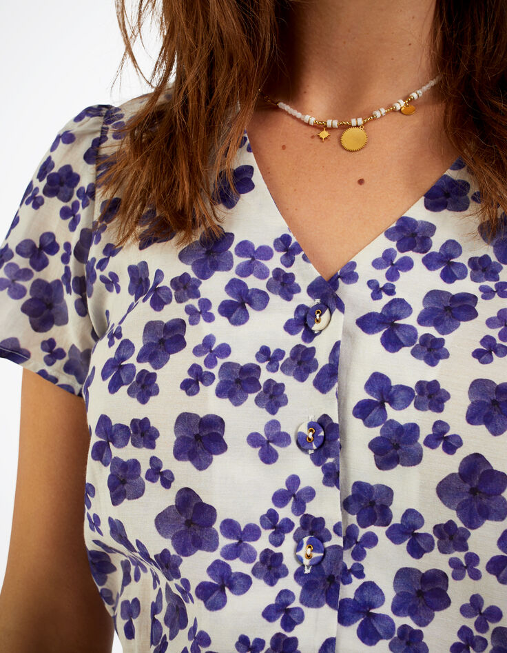 Witte jurk met anemonenprint I.Code-4 Witte jurk met anemonenprint I.Code-4
