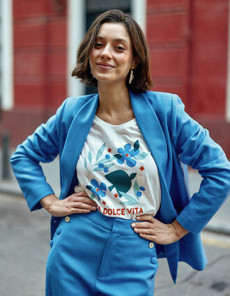 Camiseta blanca de manga corta maxi bird I.Code