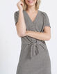 Robe noire en maille rayée à noeud I.Code-2