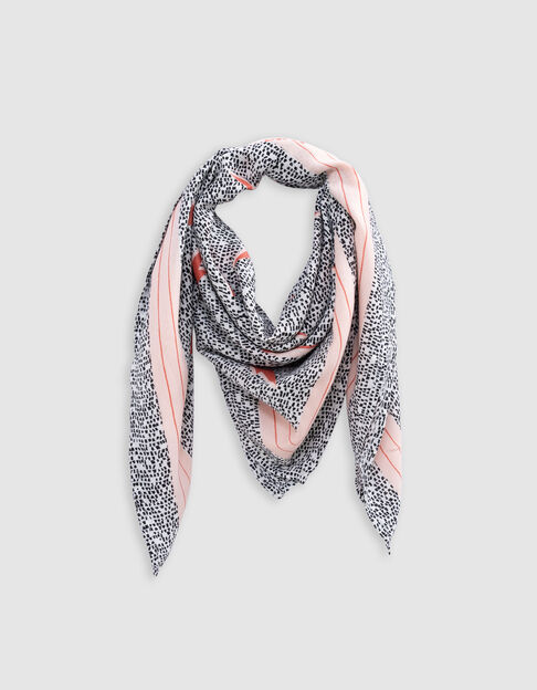 Foulard carré noir imprimé graphique fille - IKKS