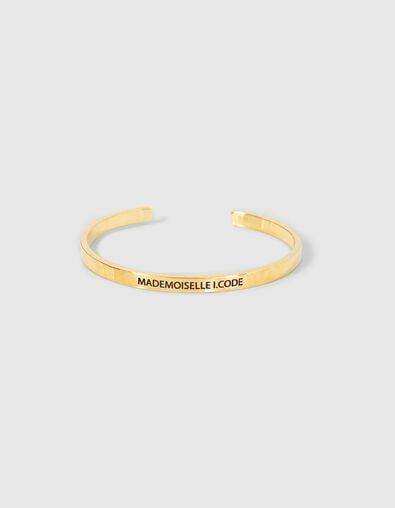 Bangle Up x I.Code engraved gold metal fine bangle