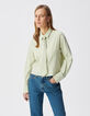 Camisa de rayas verdes para Mujer con corbata-2