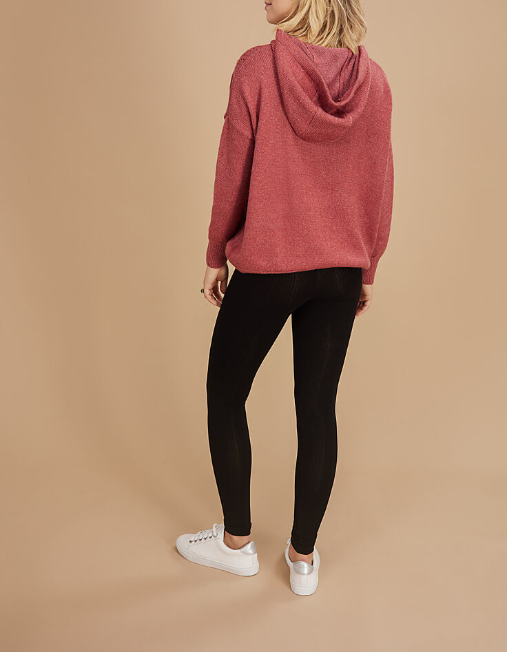 Schwarze Leggings mit gestreiftem Lurex-Gürtel I.Code-3
