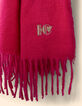 Roze sjaal geborduurd monogram IC I.Code-5