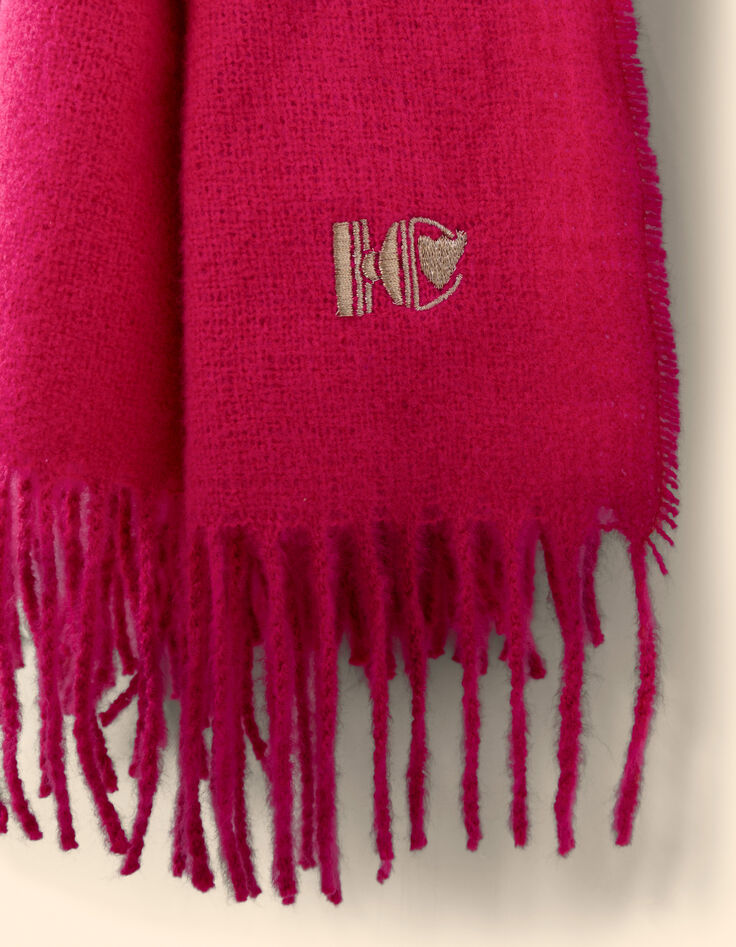 Roze sjaal geborduurd monogram IC I.Code-5