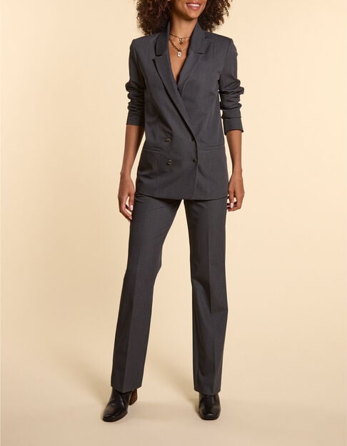 Veste de costume anthracite motif pied-de-puce I.Code