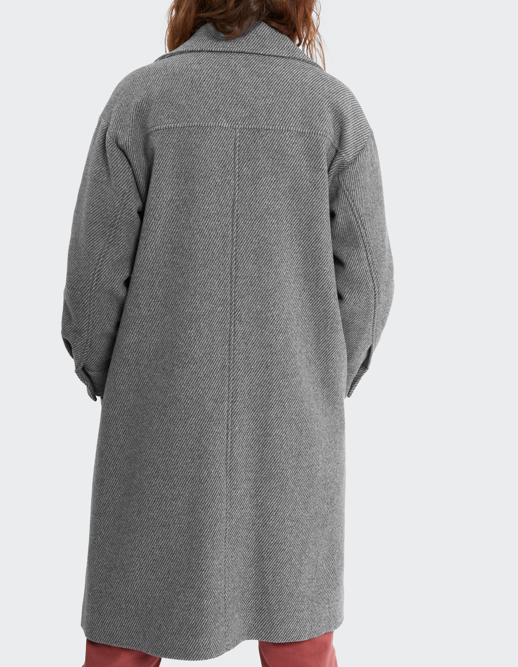 Manteau long gris esprit surchemise I.Code